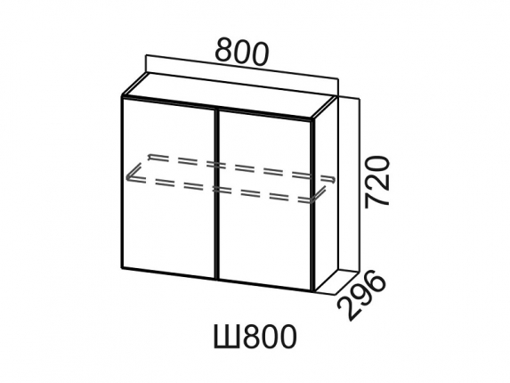 Шкаф навесной 800 Ш800 Вектор 800х720х296